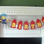 Little Fireman Birthday Banner