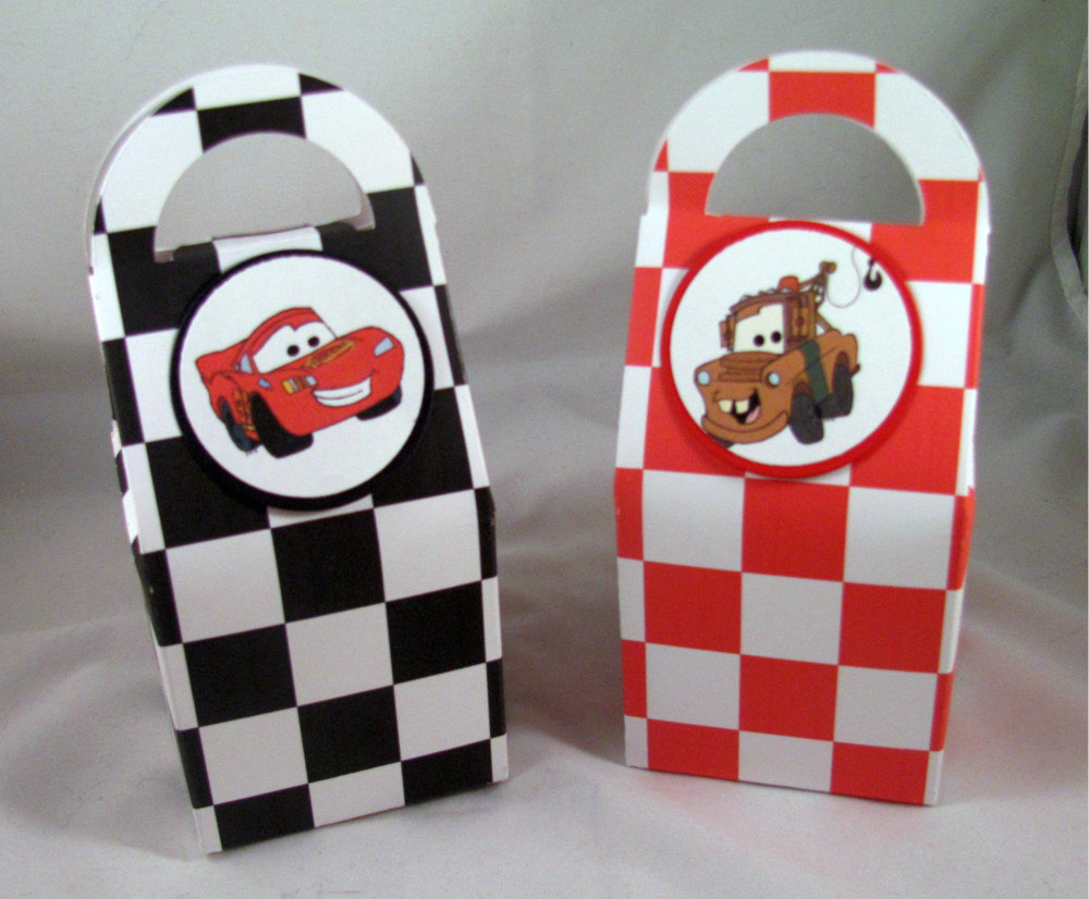 Cars Birthday Favor Boxes Featuring Lightning McQueen And Mater on Luulla
