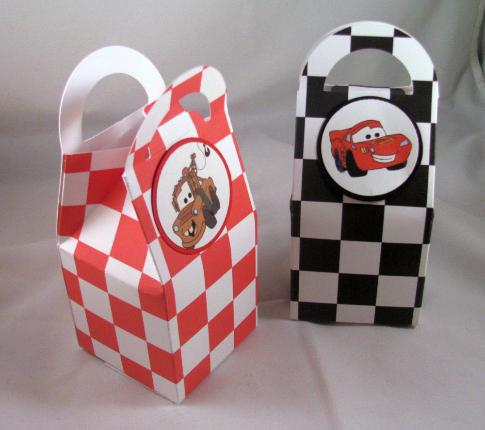 Cars Birthday Favor Boxes Featuring Lightning Mcqueen And Mater On Luulla