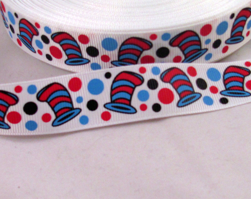 Cat In The Hat 7/8" Ribbon- 3 Yards